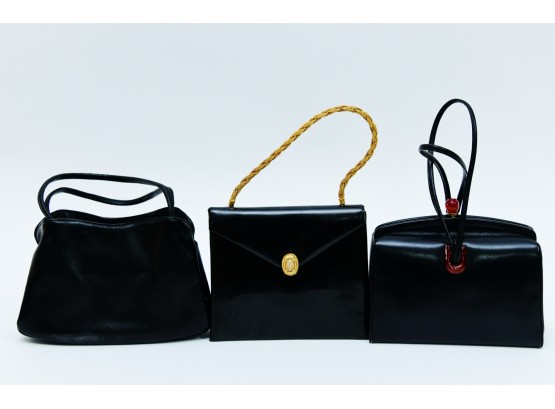 Set Of 3 Black Evening Bags