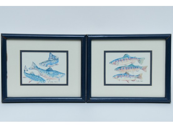 Brook Trout And Golden Trout Framed Fish Prints