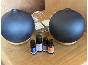 Pair Of Remote Control Aroma Therapy Diffusers With Oils