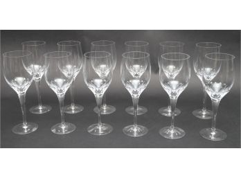 Set Of 12 Crystal Wine Glasses