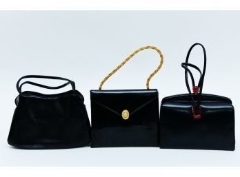 Set Of 3 Black Evening Bags