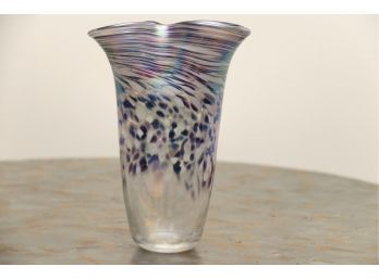 Free Form Art Glass Vase Signed Nuance New Orleans