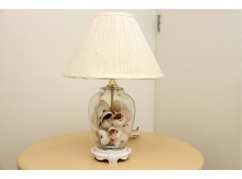 Vintage Boho Sea Shell Filled Glass Lamp