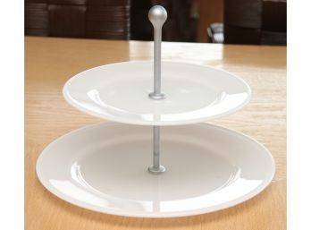 Two Tier Frosted Glass Platter