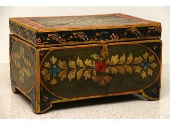 Old Hand Painted Storage Box