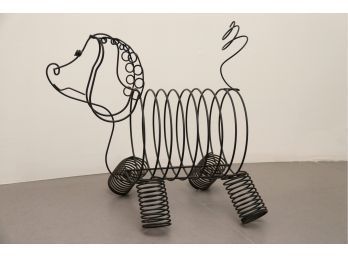 Mid Century Whimsical Black Metal Poodle Magazine Rack Attributed To Frederick Weinberg