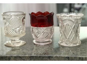 Trio Of Victorian Glass Crystal Spooners