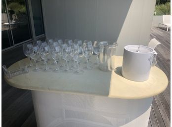 Acrylic Bar Set Including Glasses Wine Holder And Ice Bucket