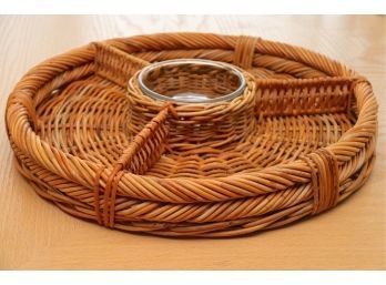 Wicker Chip And Dip Party Platter