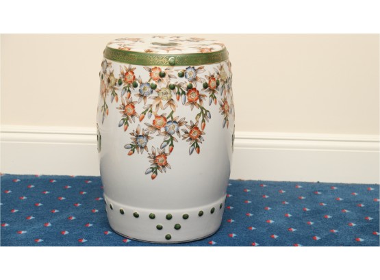 Hand Painted Floral Garden Stool
