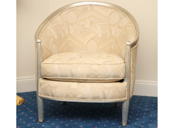 Custom Upholstered Barrel Chair By North Shore Interior Designs