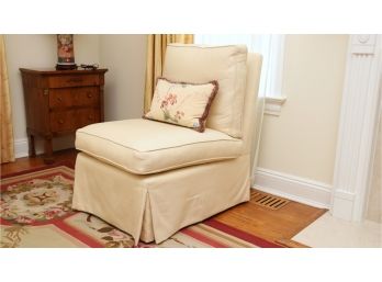 Emanuel Cappello Custom Upholstered Slipper Chair With Pillow