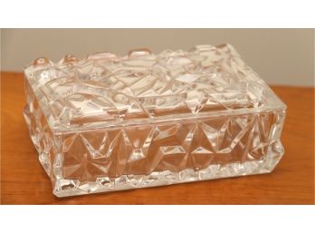 Tiffany Covered Rock Cut Lead Crystal Rectangular Box