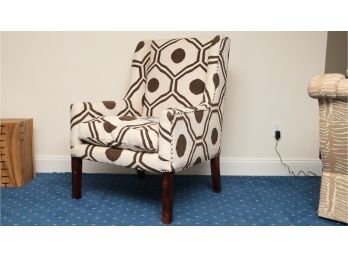 Brown And White Kellum Fabric Side Chair