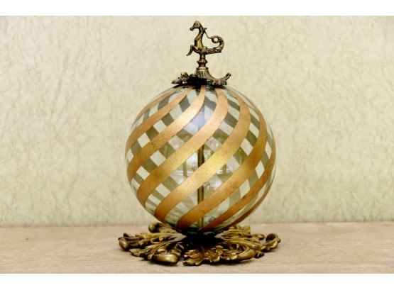 Mid Century Brass And Gold Sphere Display