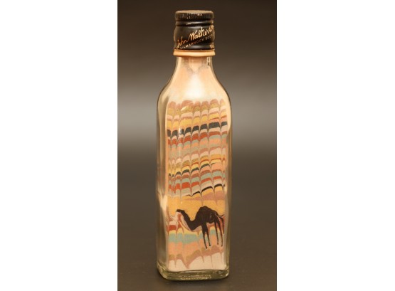 Hand Made Camel Sand Art In Glass Bottle