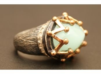 Sterling Silver Ring With Turquoise Colored Stone