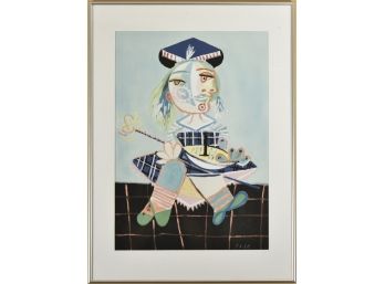 Picasso Print Framed In Silver Frame