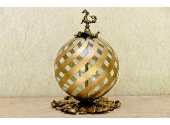 Mid Century Brass And Gold Sphere Display