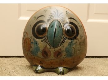 Hand Painted Ceramic Owl Sculpture