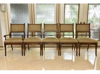 10 Custom Upholstered Mahogany Dining Chairs