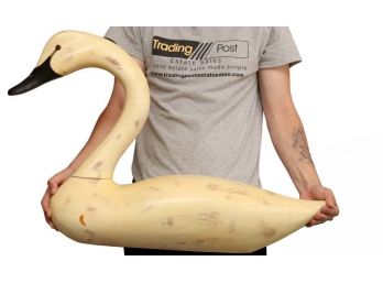 Large Signed Whistling Swan Decoy Statue