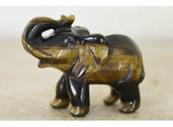 Polished Marble Elephant Sculpture