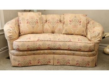Sherrill Furniture Floral Curved Sofa
