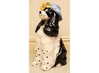 Hand Painted Ceramic Cocker Spaniel Dog Statue