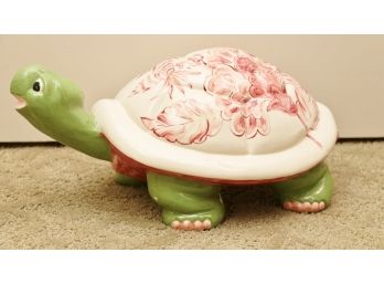 Hand Painted Ceramic Turtle Statue