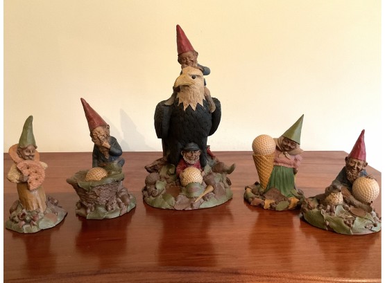 Collection Of Thomas Frank Golf Gnomes Including Bald Eagle