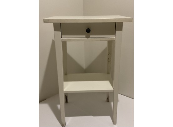 White Side Table With Drawer