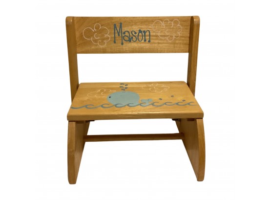 Child Wood Foot Stool Chair