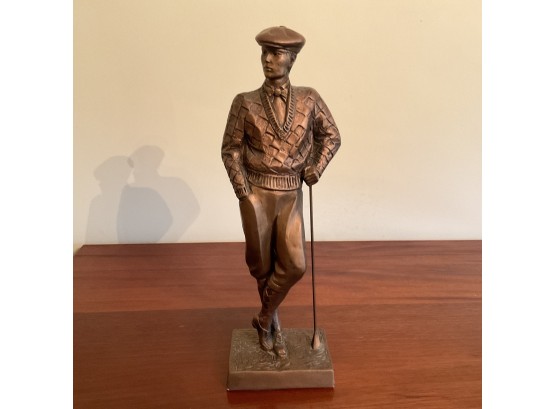Austin Sculpture 1989 Signed Bronzed Golfer 1 0f 2
