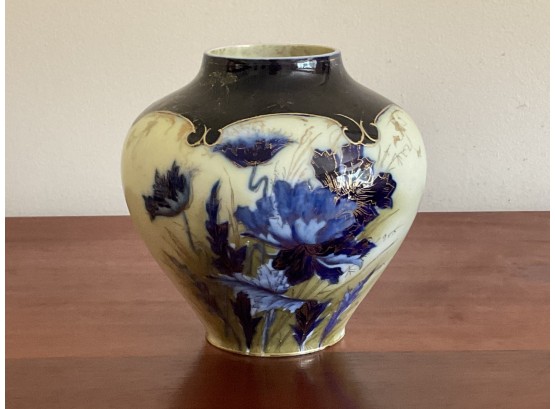 RS Prussia Blue With Gold Vase