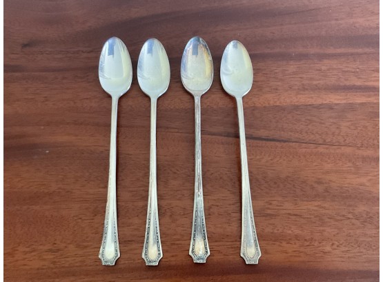 Fairfield Silver-pate 1915 Alpha Pattern Ice Tea Spoons  Set Of 4