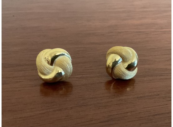24K Prima Gold Knot Earrings By Pranda With COA 10.6g