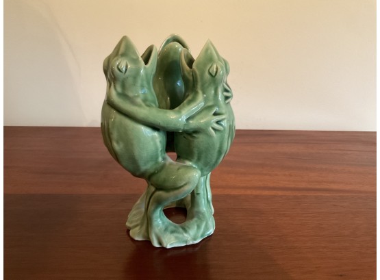 Trio Of Singing Ceramic Frogs