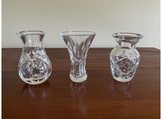Trio Of Small Waterford Vases