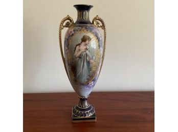 Vintage Dual Handle Vase With Markings