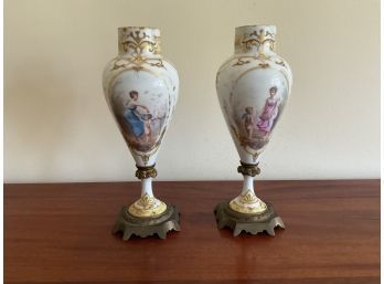 Pair Of Antique Porcelain Vases