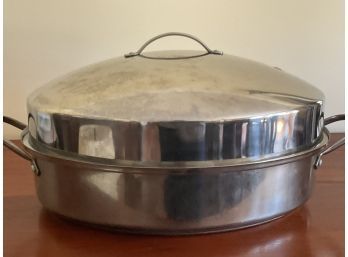 Stainless Steel Oval Lidded Roaster With Inside Rack