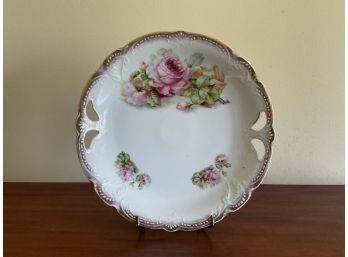 P.K. Silesia Scalloped Plate Pink Roses
