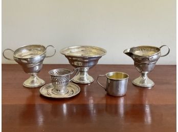 Sterling  Silver Bowl, Creamer, Cup & Sugar Bowl