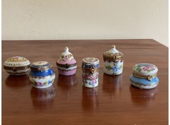 Collection Of 6 Limoges Tiny Limoges Pill Boxes