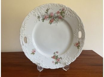 Austrian White Dish With Pink Flowers
