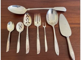 Various Silver Plate & Stainless Serving Pieces