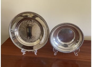 Sterling Silver Bowl & WM Rogers Silver-plate Platter