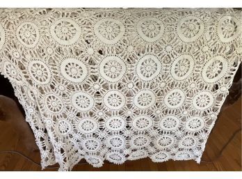 Vintage Handmade Crochet Large Table Cloth / Bedspread