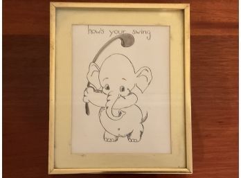 Hows Your Swing Elephant Frame Picture